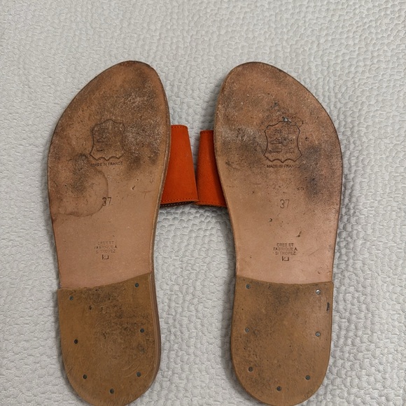 K Jacques St. Tropez Anacapri Sandal in Nubuck Orange - Size 37 ( more like 36) - Picture 15 of 16